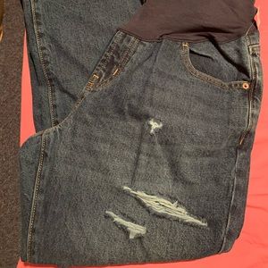 NWT Old navy maternity low rise ripped straight leg jeans 12S